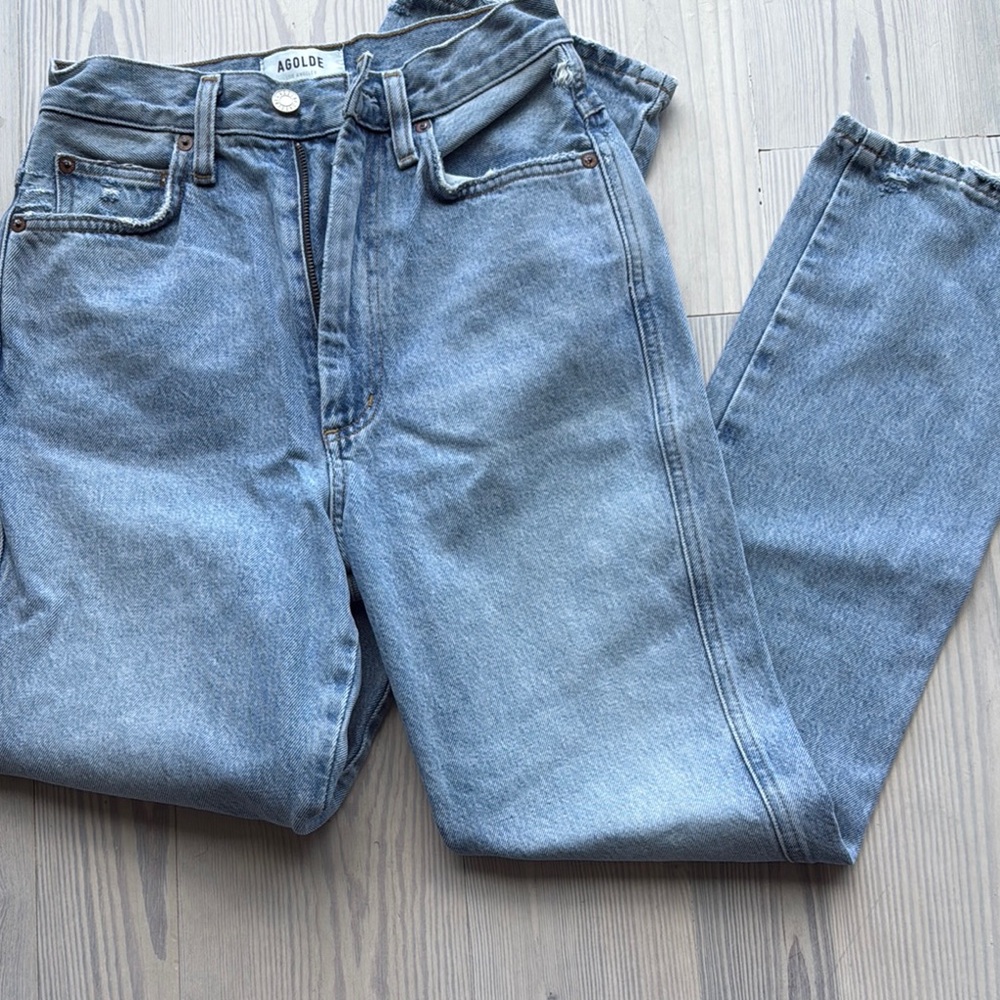 Agolde Straight Fit Jeans in Classic Blue